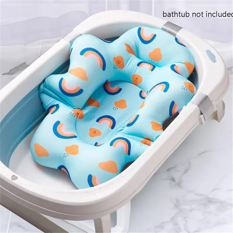 Tapis de Support de siège de bain pour bébé, coussin de baignoire de sécurité pour douche, baignoire inclinable pour nouveau-né, antidérapant, doux et confortable, coussin corporel, articles pour bébé