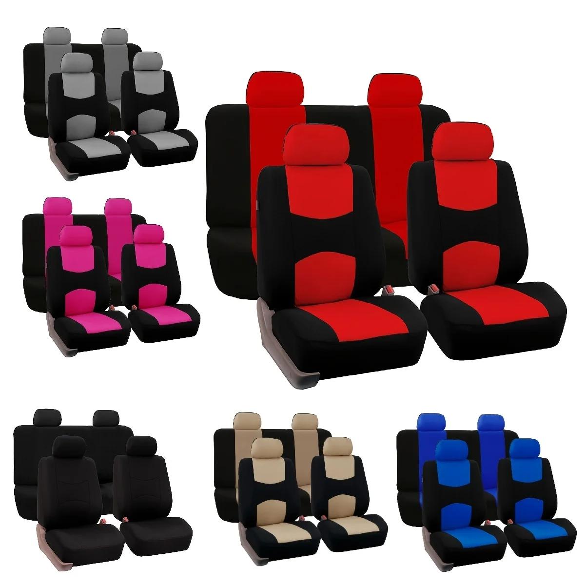 Housse de siège de voiture universelle 5 places avec coussin intérieur - adaptée aux voitures, camions et SUV - durable imperméable et facile à nettoyer