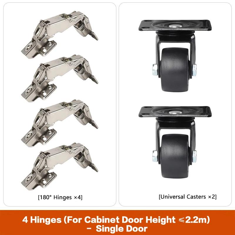 Kit de quincaillerie pour charnières de meuble de rangement à double porte style réfrigérateur, fermeture amortie, ouverture à 180 degrés, pour garde-manger