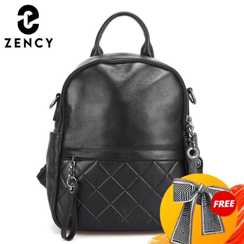 Zency – sac à dos en cuir véritable pour femmes
