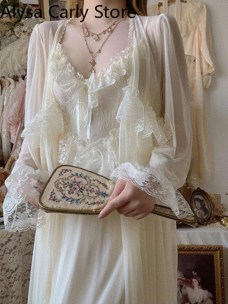 Robe féerique française Vintage en dentelle pour femmes