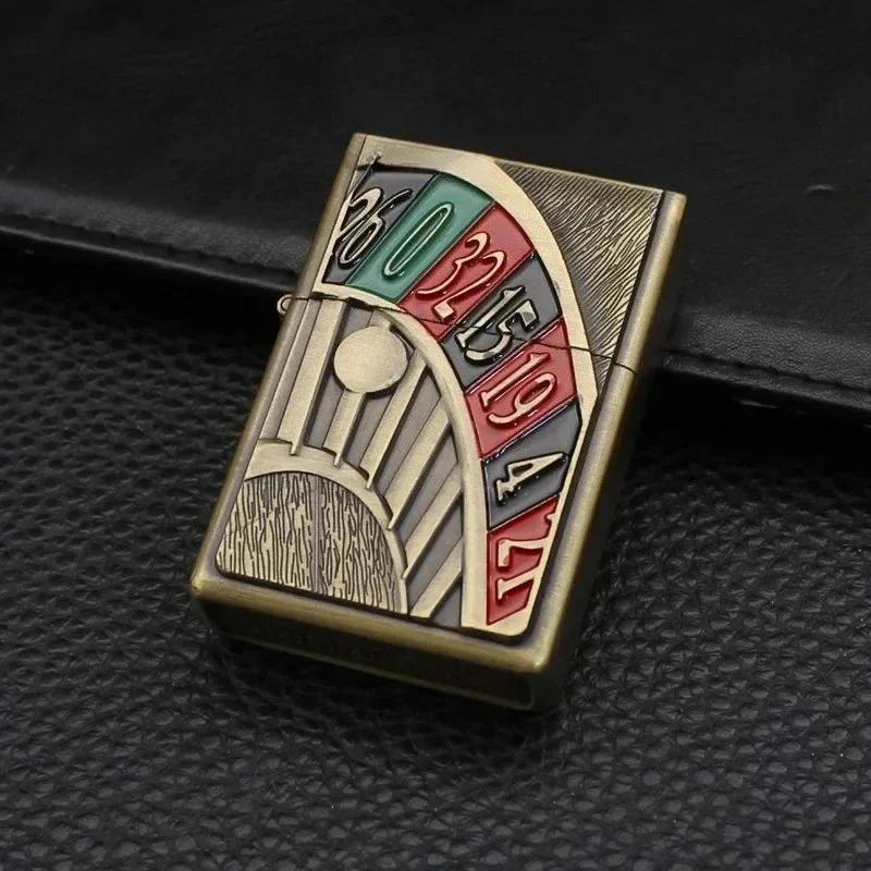 Briquet artisanal en Relief en métal, allume-cigare à meule rétro, accessoires pour fumer, briquets pour fumeurs