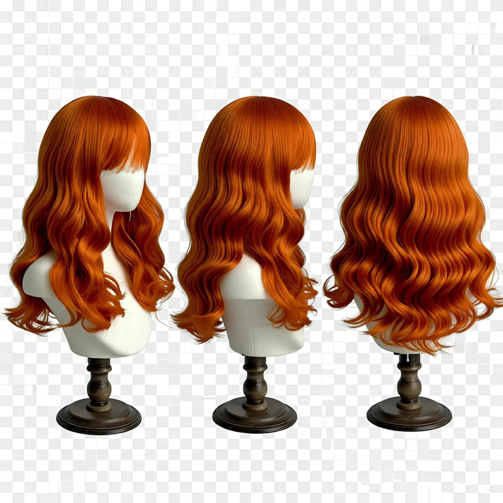 Perruque orange longue bouclée pour fille 2 ans - Accessoire photo et spectacle enfant - Coiffe bébé