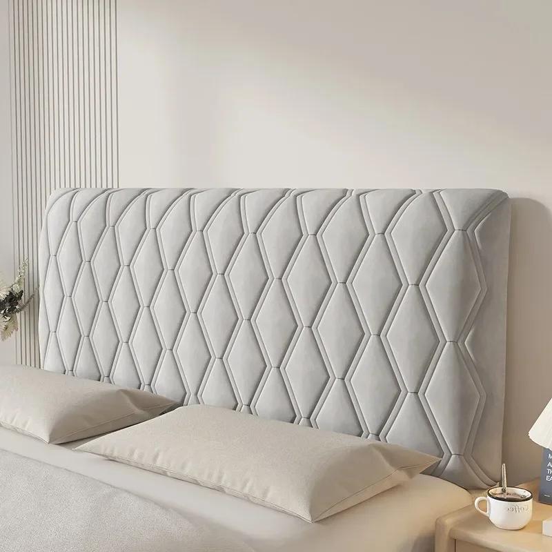 Housse de tête de lit douce et épaisse, couleur unie, protection anti-poussière pour dossier de lit, anti-collision, universelle