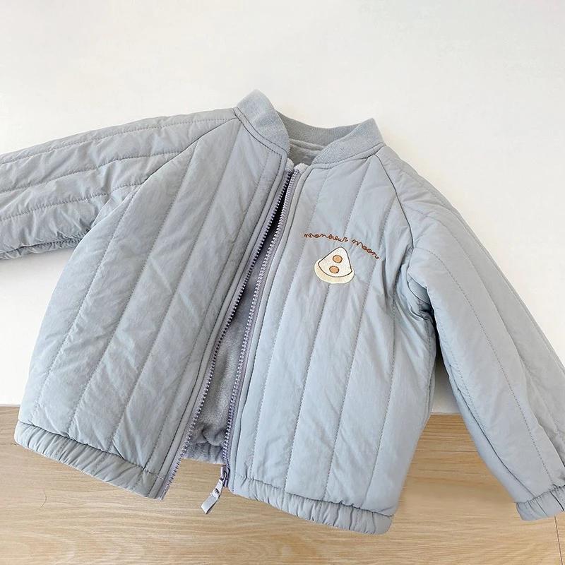 Veste polaire brodée printemps automne bébé garçon fille - Manteau coton manches longues extérieur