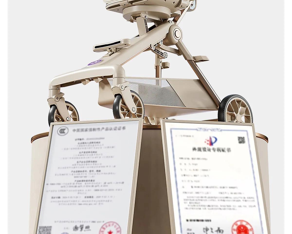 Poussette inclinable et pliable pour bébé
