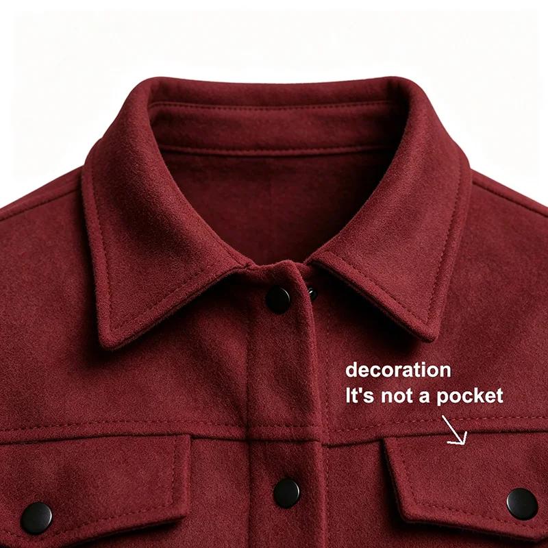 Veste courte en laine à col pour homme