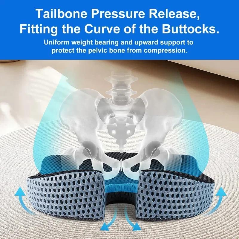 Coussin de siège auto en mousse à mémoire de forme, rehausseur de siège auto confortable et respirant en maille, avec sangles réglables