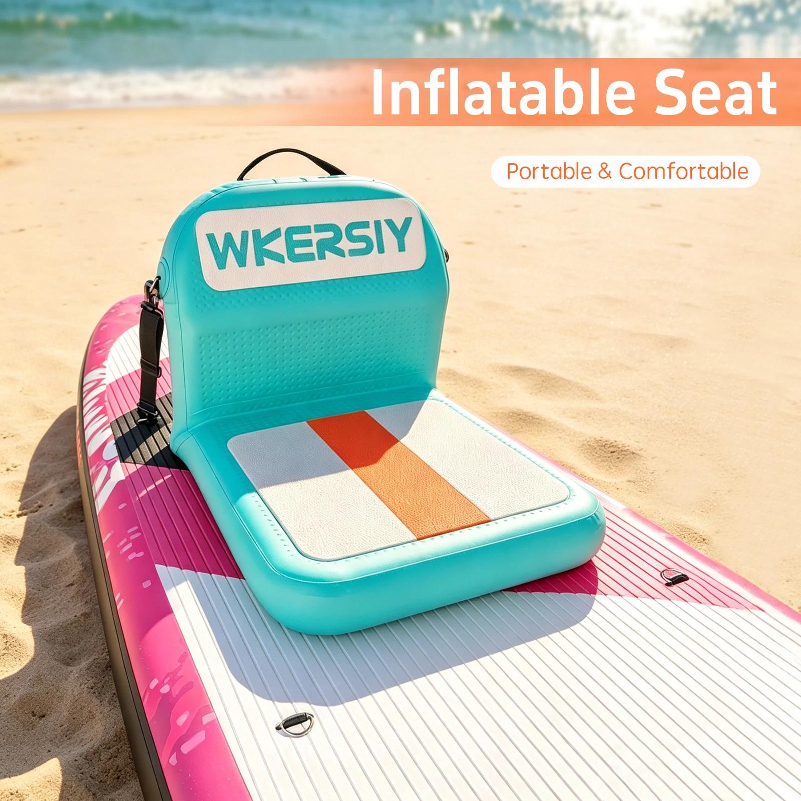 Siège de kayak gonflable avec support dorsal, siège robuste pour SUP, paddleboard, bateau, coussin de siège de kayak pour une utilisation polyvalente