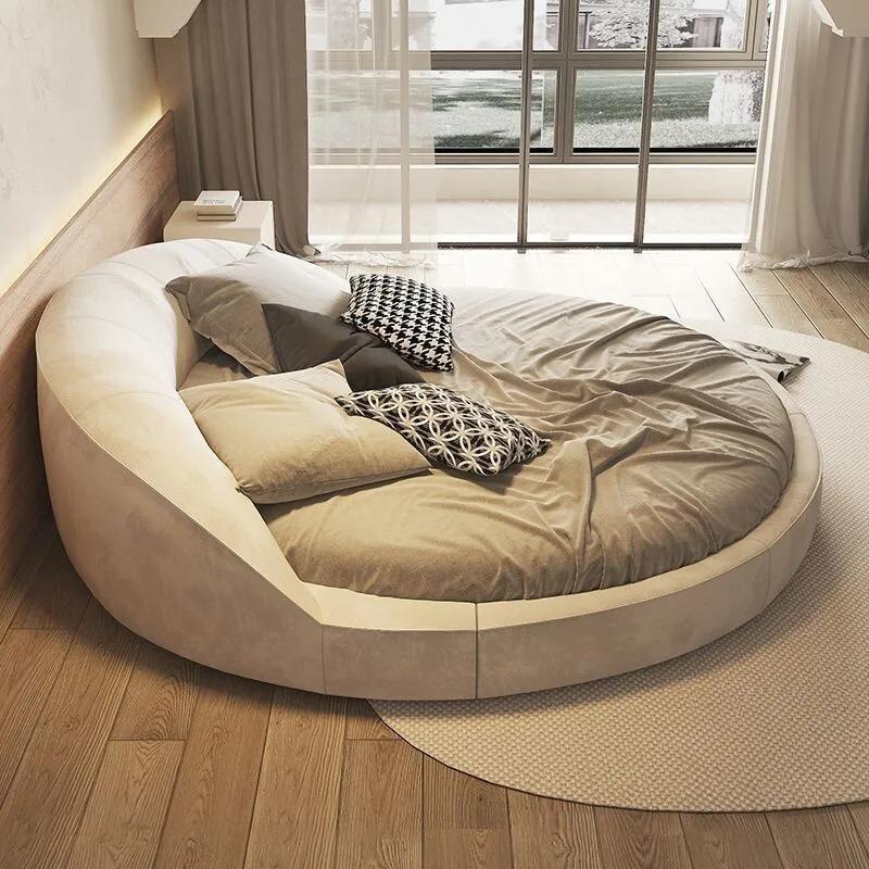 Lit complet minimaliste de luxe moderne en bois avec rangement