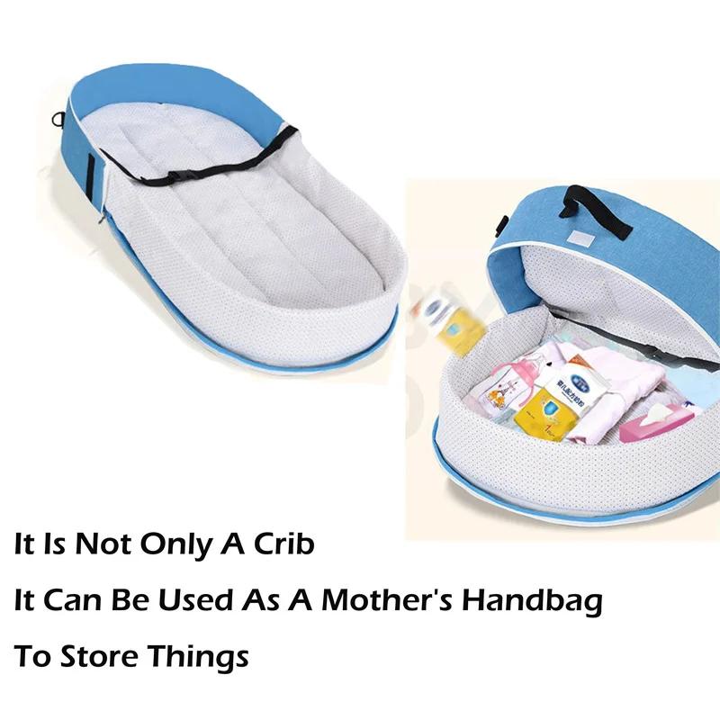 Lit de bébé berceau pratique pliant Anti-écrasement lit central avec moustiquaire matelas confortable