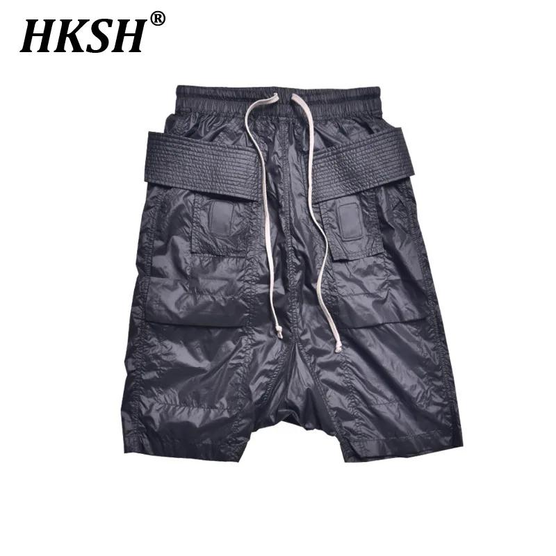 HKSH printemps été nouveau mince genou longueur pantalon jeunesse haute rue mode Shorts hommes Ins Tide Chic foncé Niche