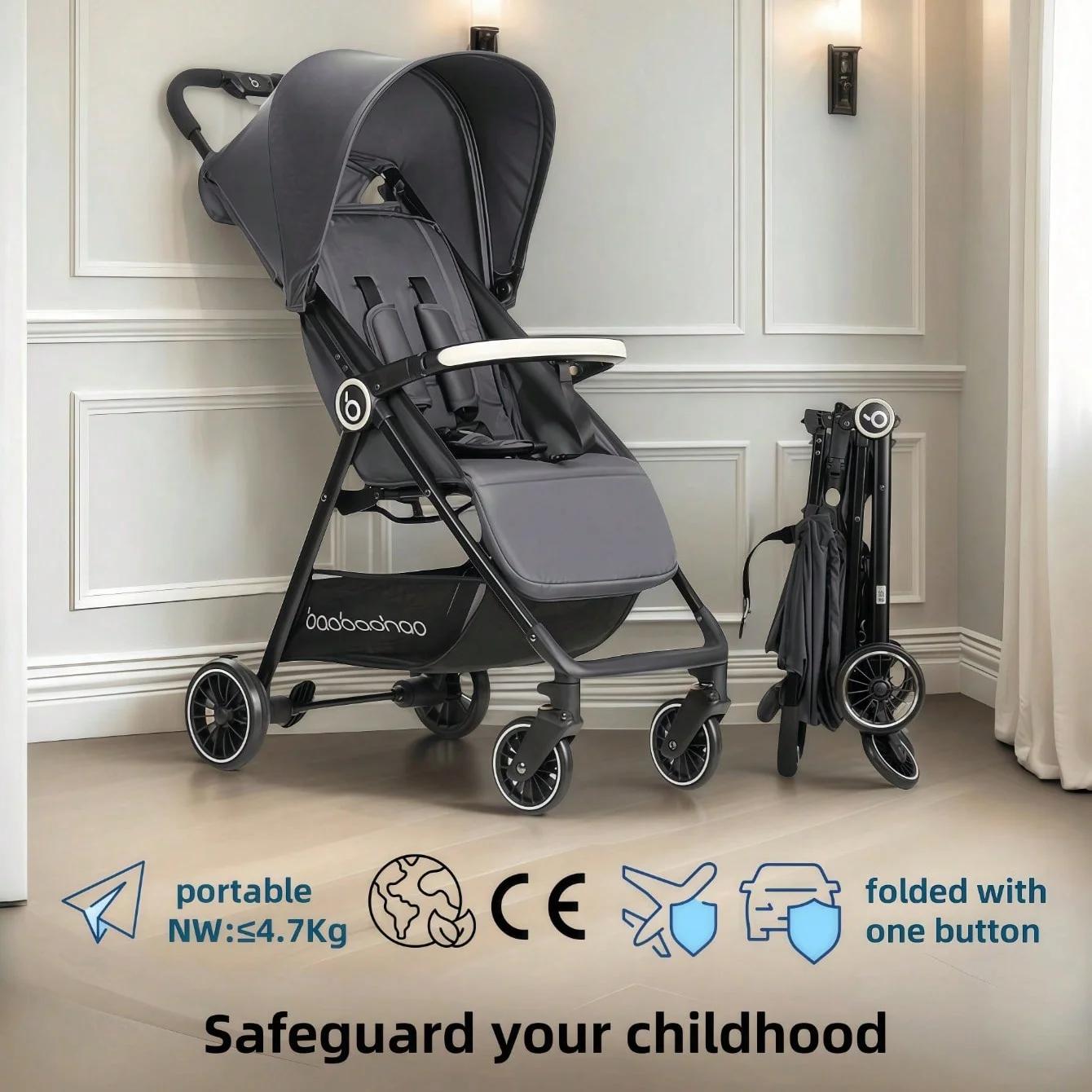 La poussette pour bébé est légère