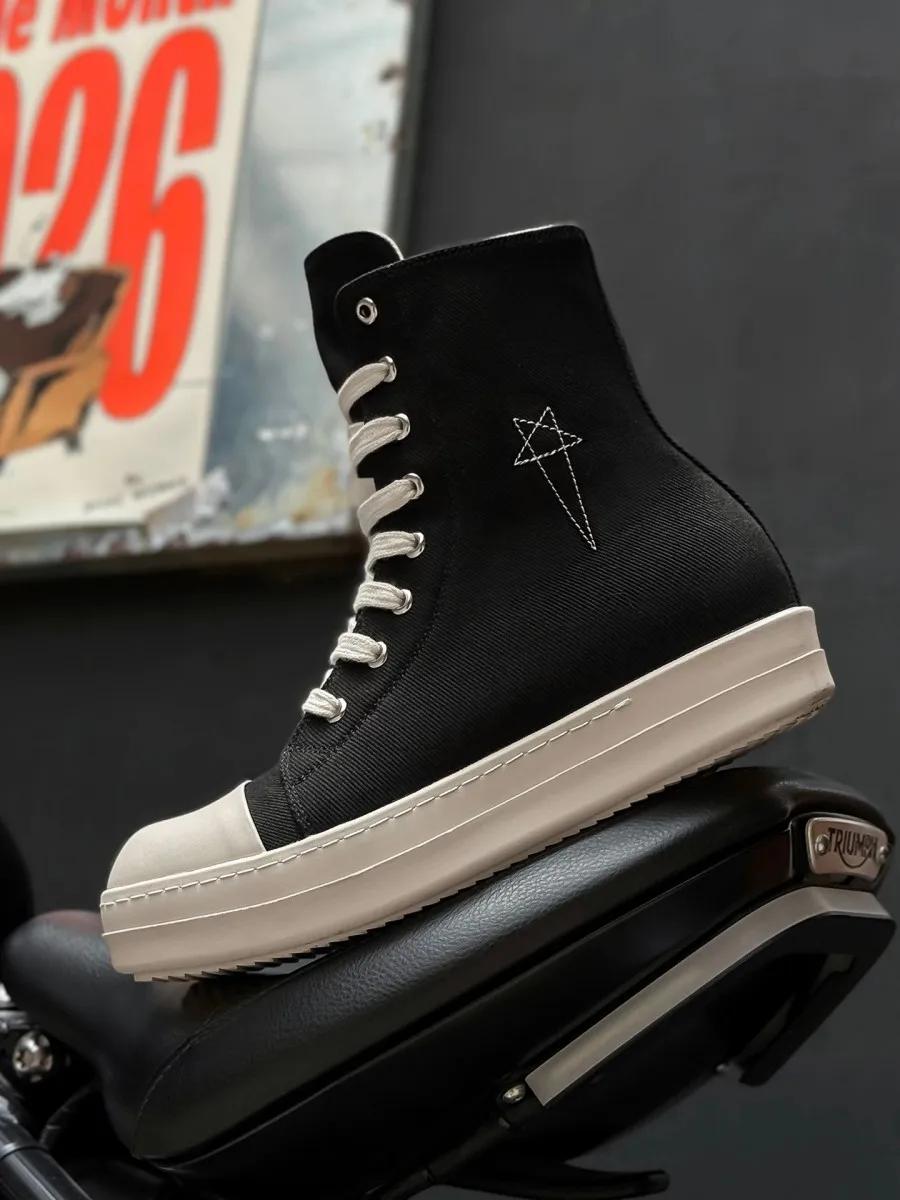 Ro Design classique botte en toile noire chaussure haute hommes chaussures décontractées de luxe fermeture éclair femmes