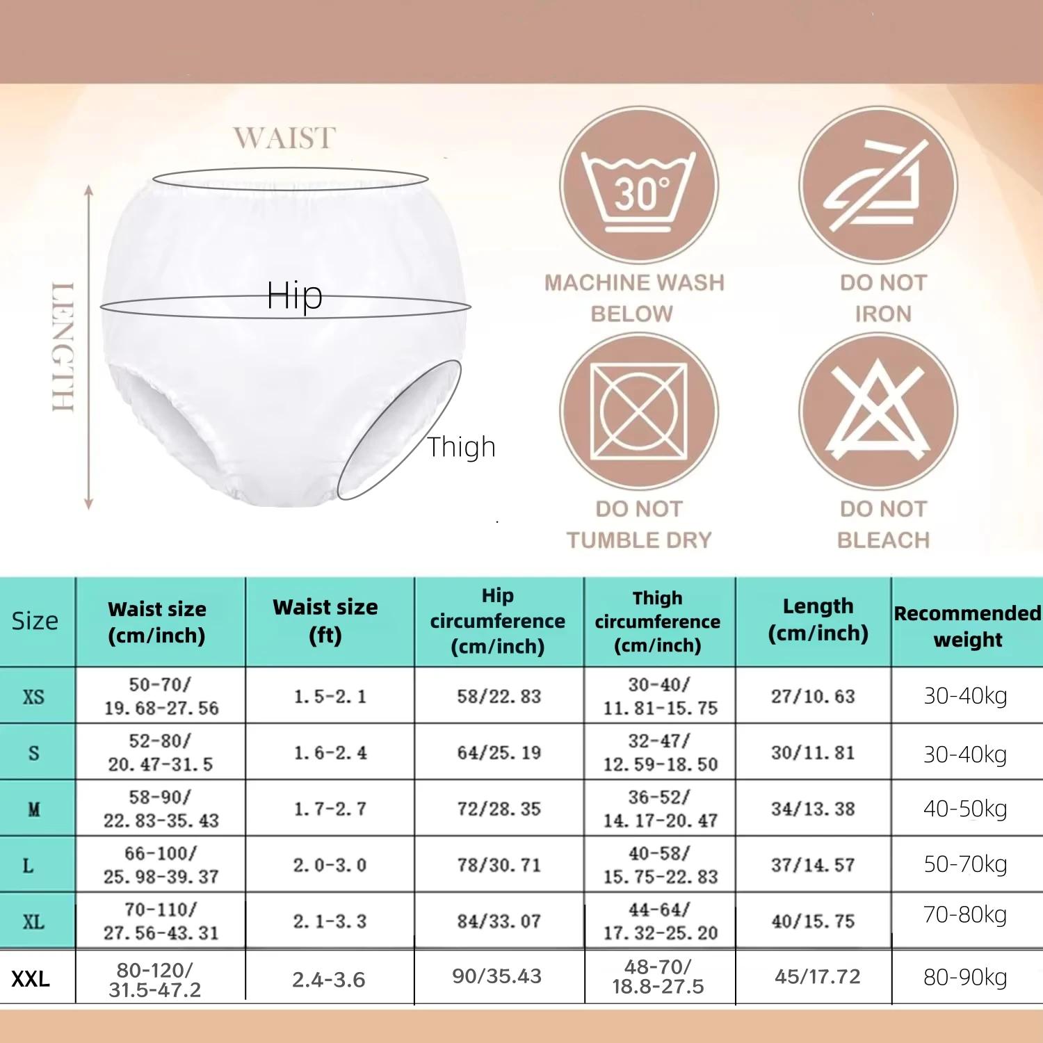 Couche-culotte en TPU imperméable réutilisable pour adulte