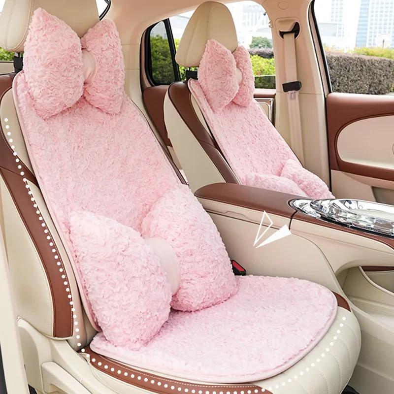 Housse de siège de voiture universelle pour femmes, motif dessin animé mignon, accessoires intérieurs de voiture, mode, antidérapante, respirante, coussin de voiture pour filles