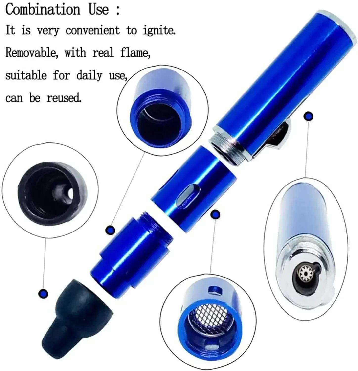 NOUVEAU Briquet à flamme bleue longue portée en métal
