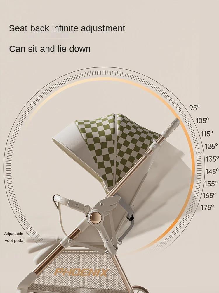 Nouvelle poussette bébé 2026, légère et pliable, en tissu Oxford, avec position assise ou allongée, type parapluie, double poussée, pour enfant
