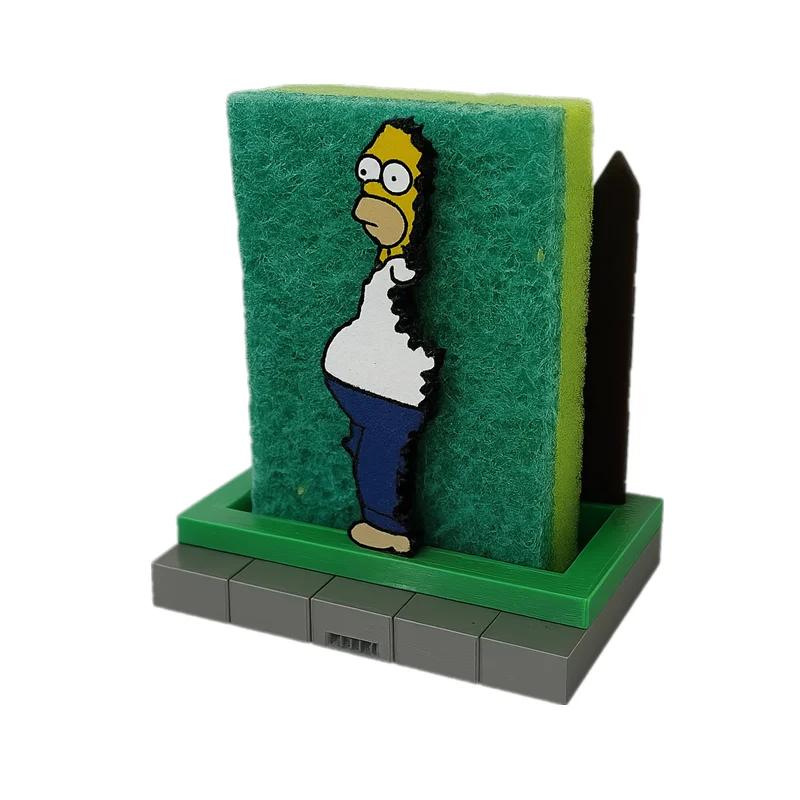 Porte-éponge Homer Simpson, accessoires de rangement de cuisine amusants
