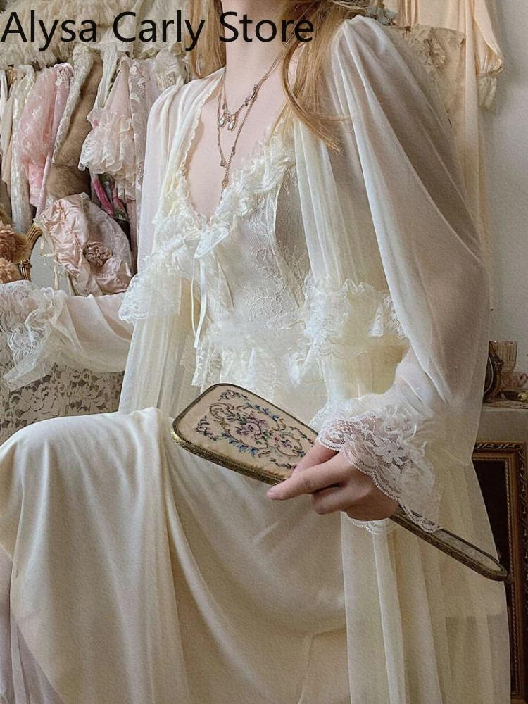 Robe féerique française Vintage en dentelle pour femmes