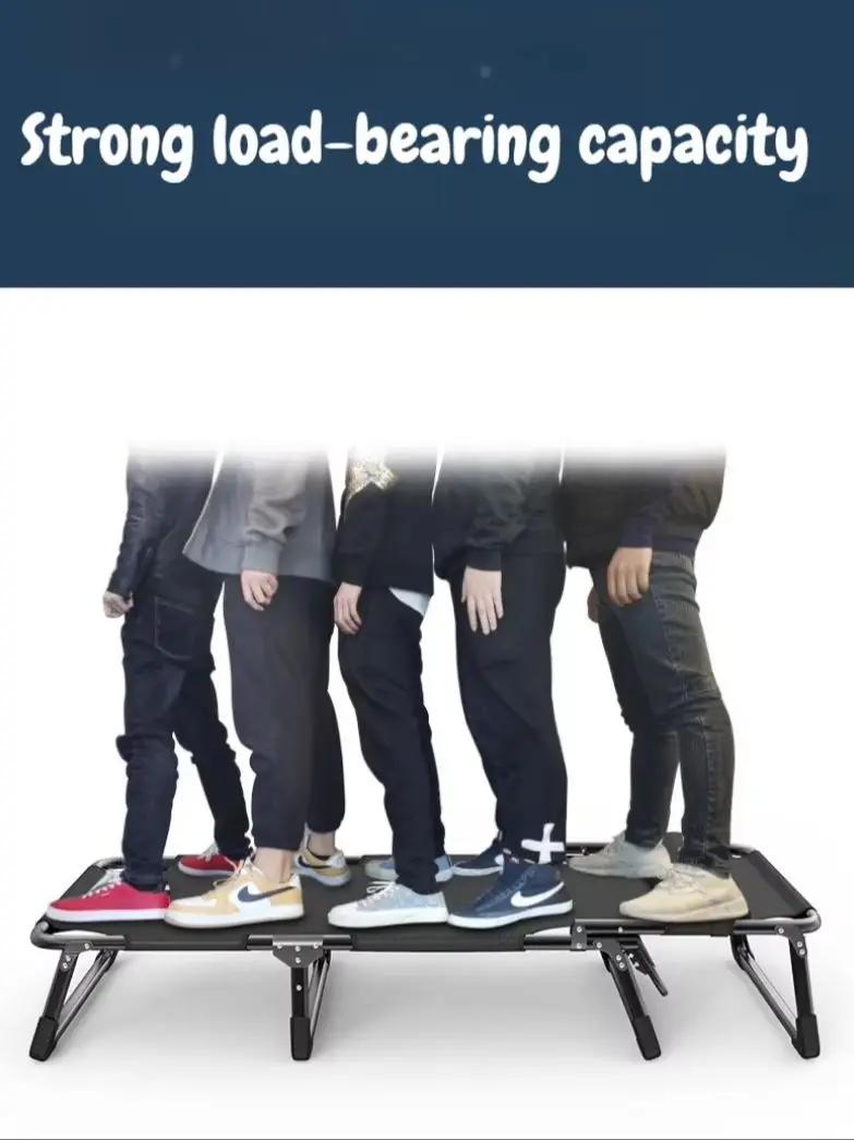 Lit pliant portable d'extérieur et chaise longue avec appui-tête