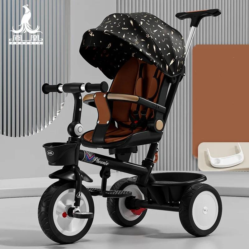 Poussette bébé Tricycle pour enfants peut s'allonger dans les deux directions grande poussette bébé poussoir bébé vélo pliable bébé vélo