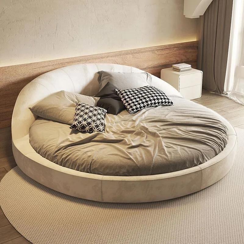 Lit complet minimaliste de luxe moderne en bois avec rangement