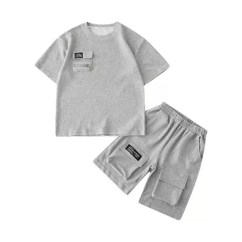 Ensemble sport été garçon 2 pièces - T-shirt manches courtes + short - Mode enfants trempés
