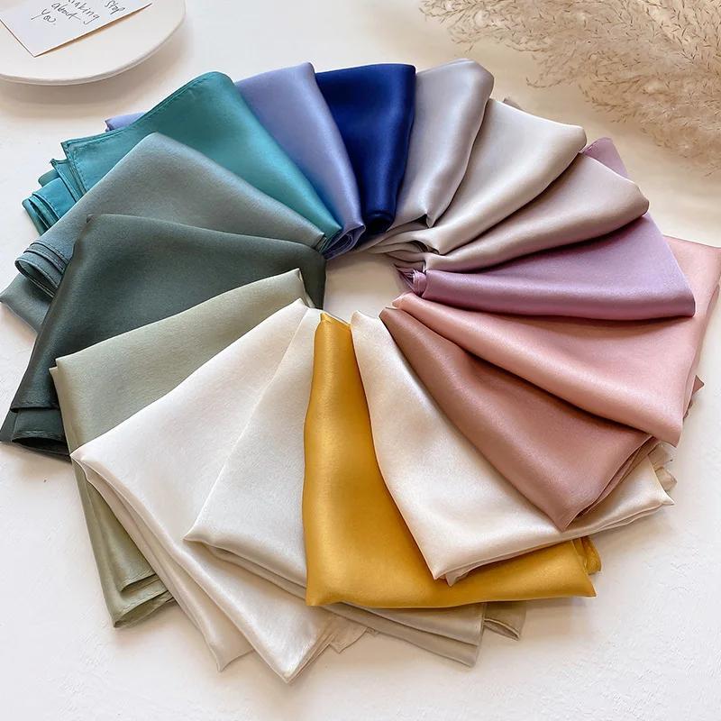 Écharpe 100% soie Bandana femmes foulards carrés foulard mûrier printemps mode luxe haute qualité bandeau Hijab châles