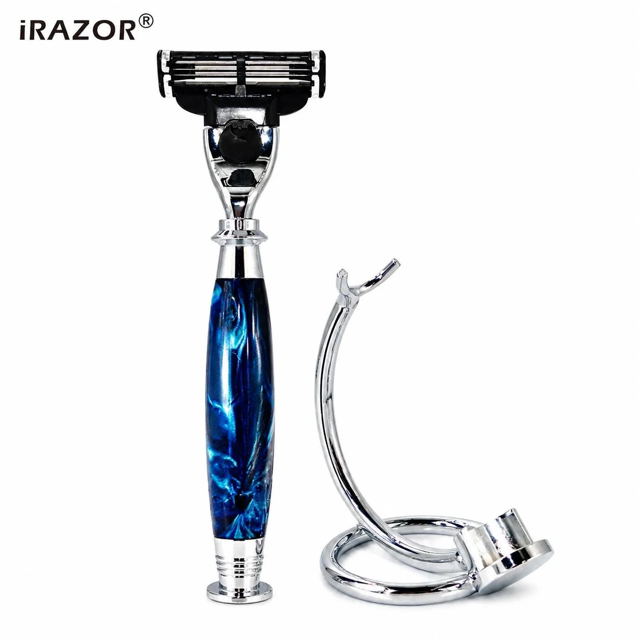 IRAZOR Mach 3 rasoir de sécurité manuel pour hommes Compatible avec la marque universelle 3 couches lame anniversaire va