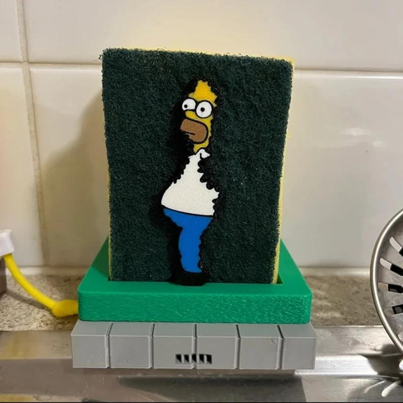 Porte-éponge Homer Simpson, accessoires de rangement de cuisine amusants