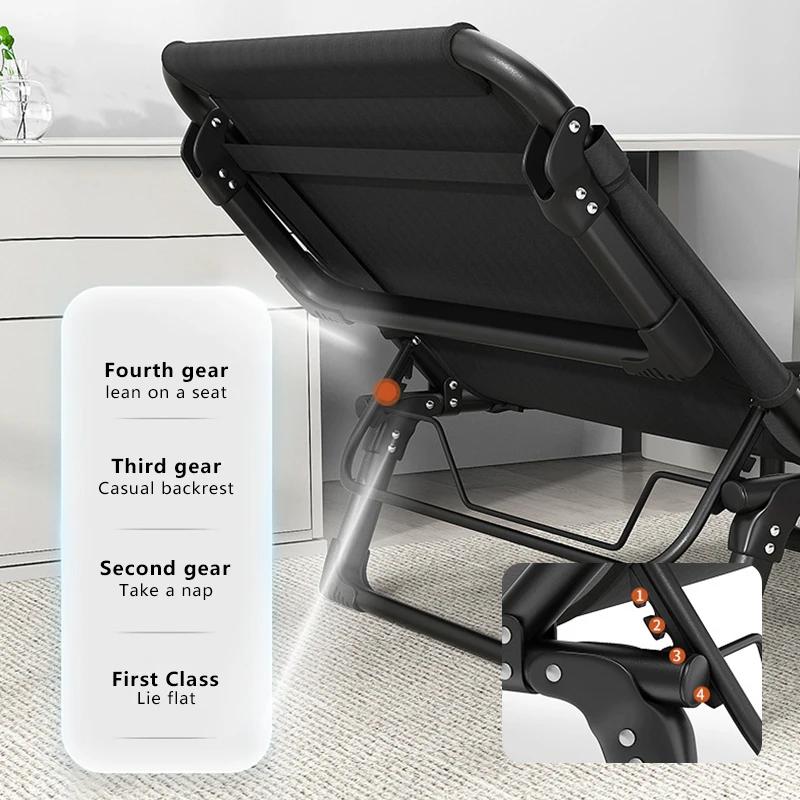 Lit pliant Portable pour la maison, lit de Camping de voyage en plein air, lit de pause déjeuner pour une seule personne, chaise inclinable multifonctionnelle