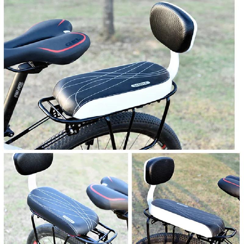 Selle de vélo enfant avec assistance dorsale, siège arrière de VTT T1, coussin en cuir PU, pièces de cyclisme