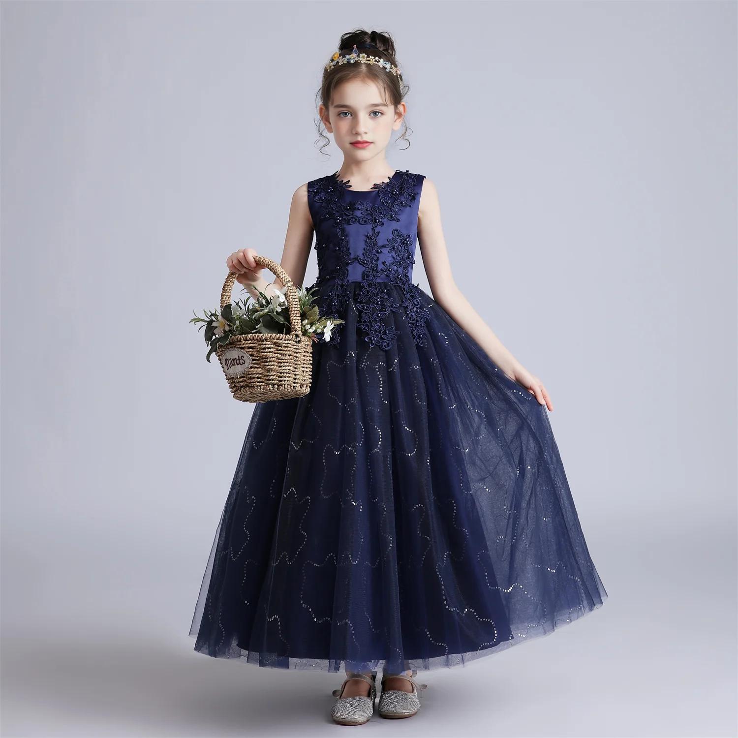 Robe princesse en dentelle pour fille - Tenue formelle soirée et mariage