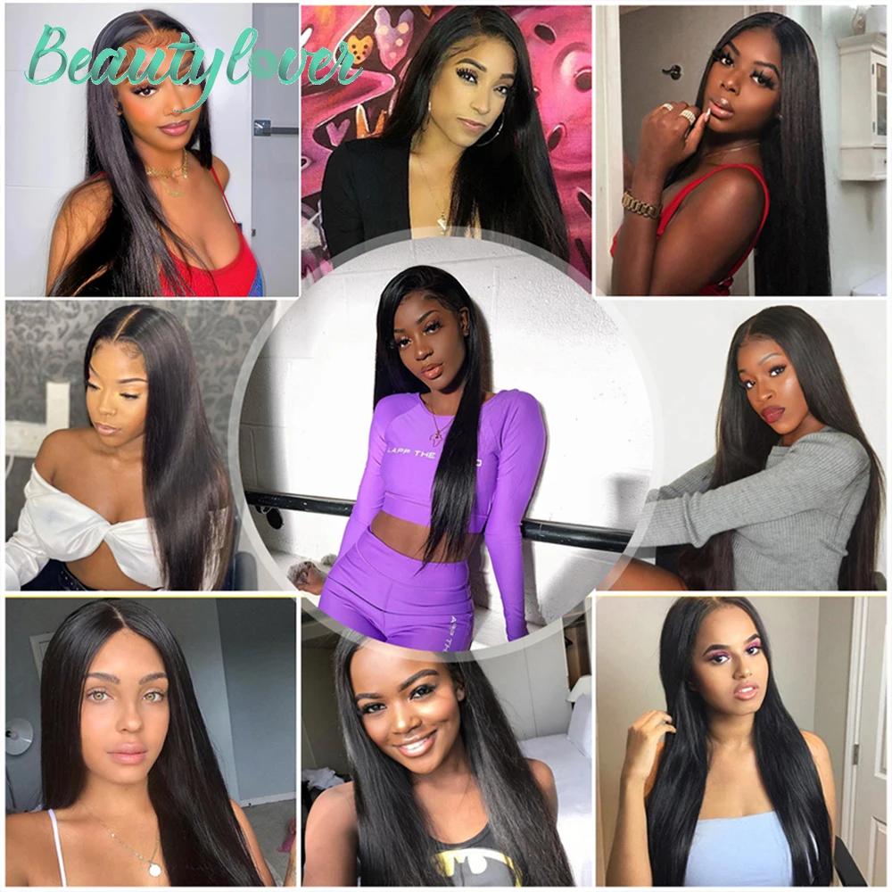 Perruque Lace Closure Brésilienne Naturelle, Cheveux Lisses, 13x4, 2x6, Pre-Plucked, Suisse, 24 Pouc