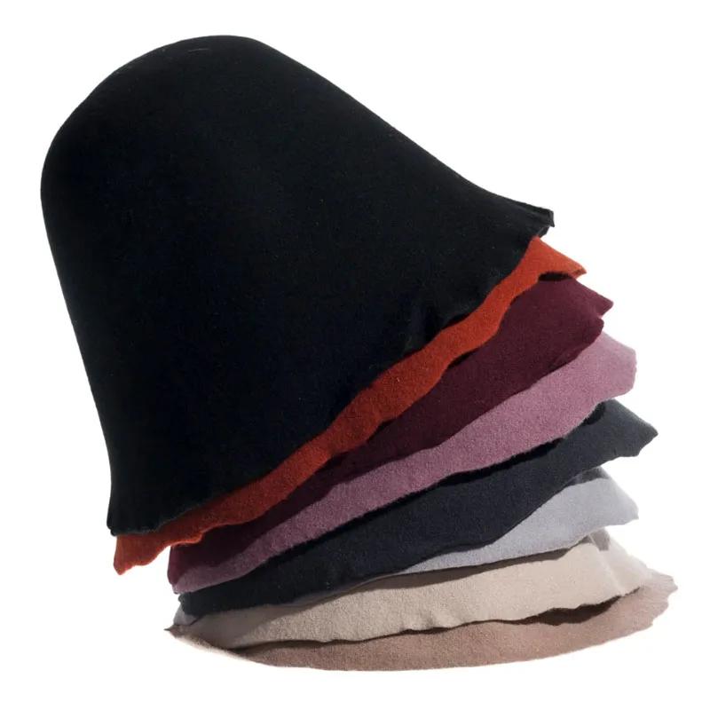Femmes Cloche seau feutre chapeau grande laine feutre cône capuche chapeau corps pour chapellerie ch