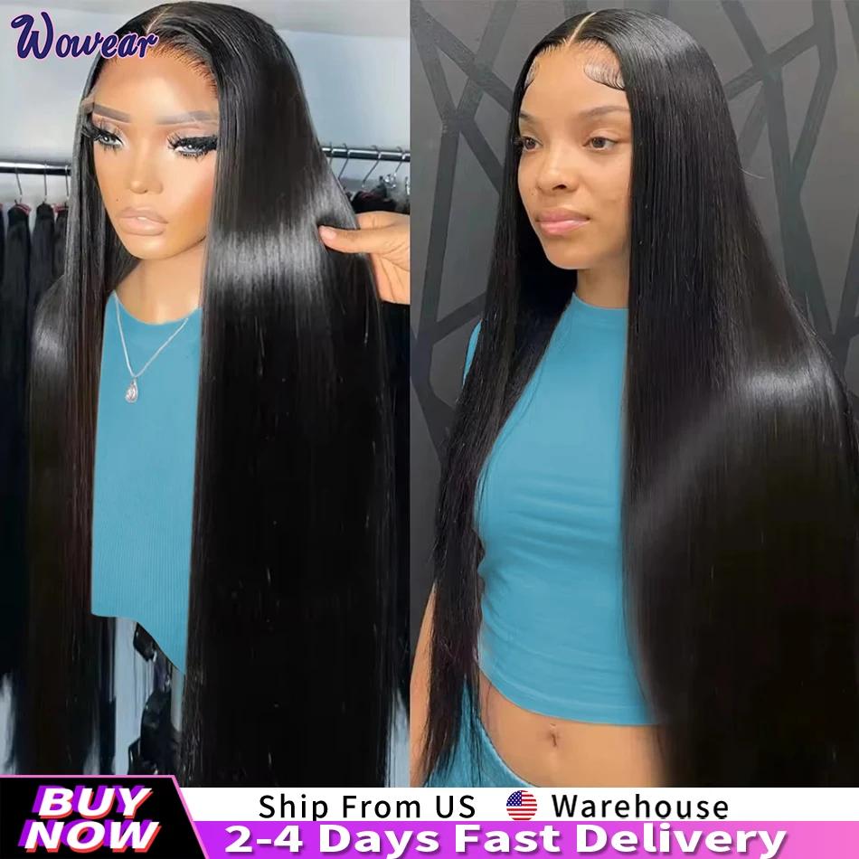 Sophia-Perruque Lace Front Wig Naturelle Lisse, Cheveux Humains, HD, 13x4, 40 Pouces, pour Femme