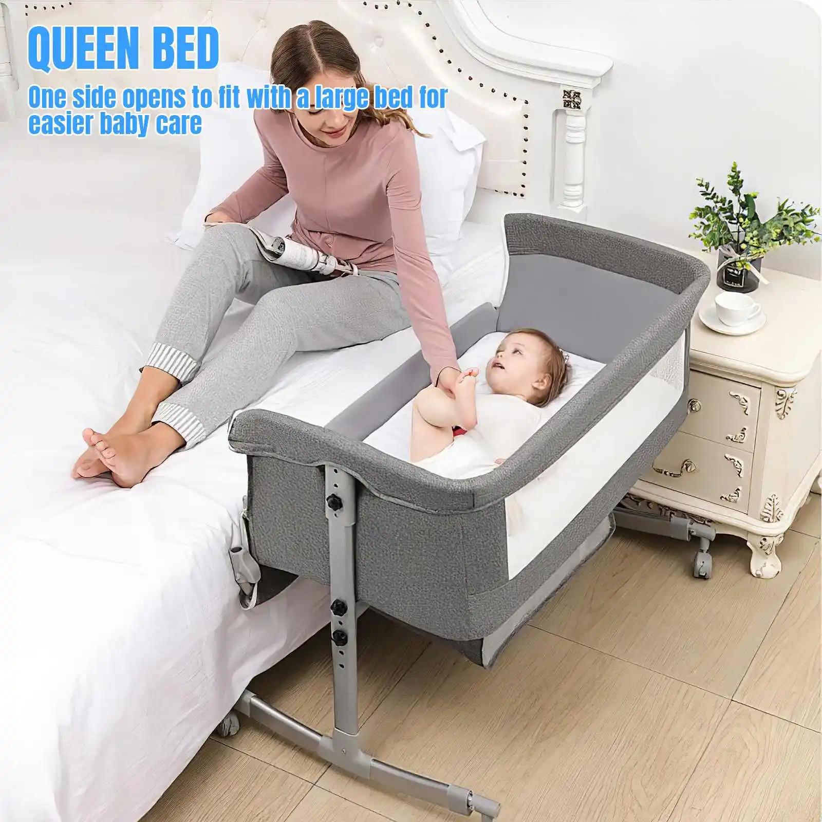 Berceau bébé 3 en 1, lit de chevet, parc bébé 0-3 ans, multifonction, pliable et relevable, avec mou