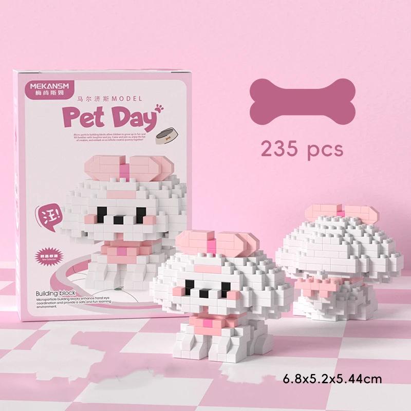18 nouveaux poupées d'animaux chat et chien, blocs de construction éducatifs pour enfants, jouets ad