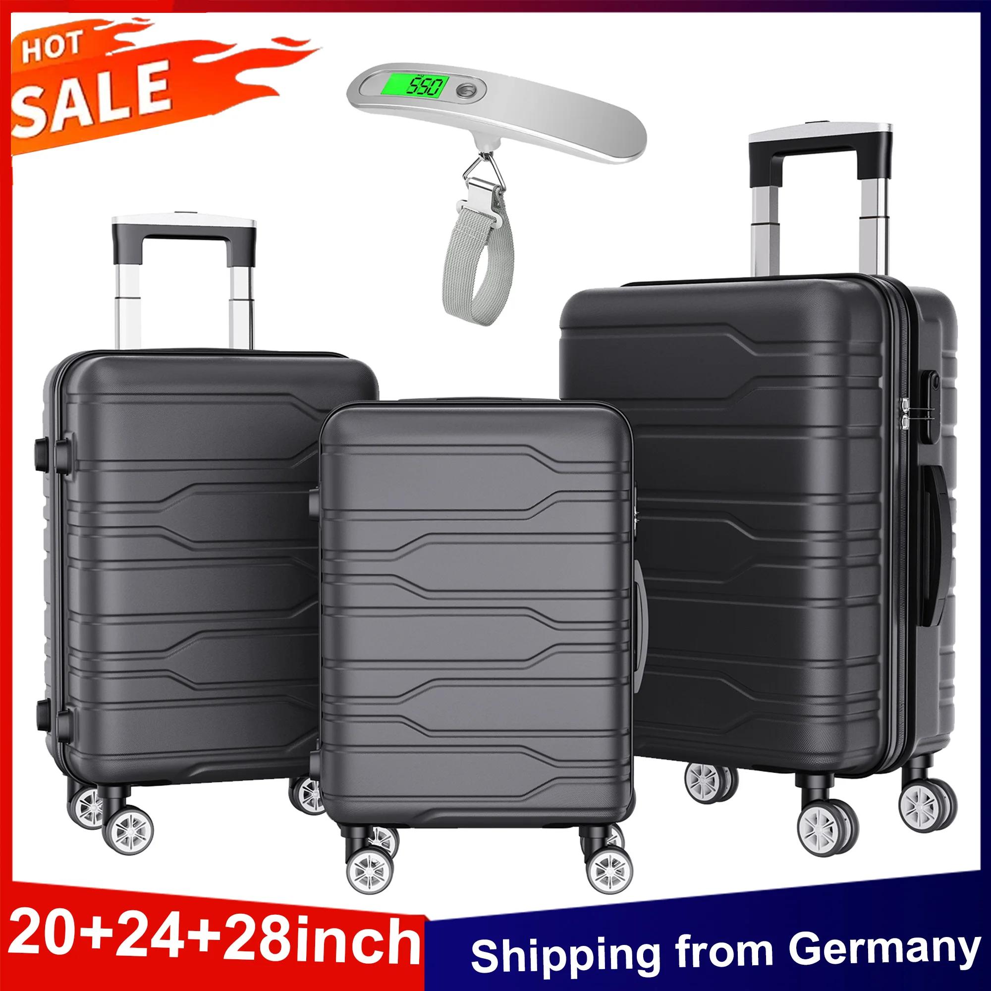 Anajqaqia Ensemble de valises 3 en 1 20 + 24 + 28 pouces, avec serrure TSA et 360 ° Roues et balan