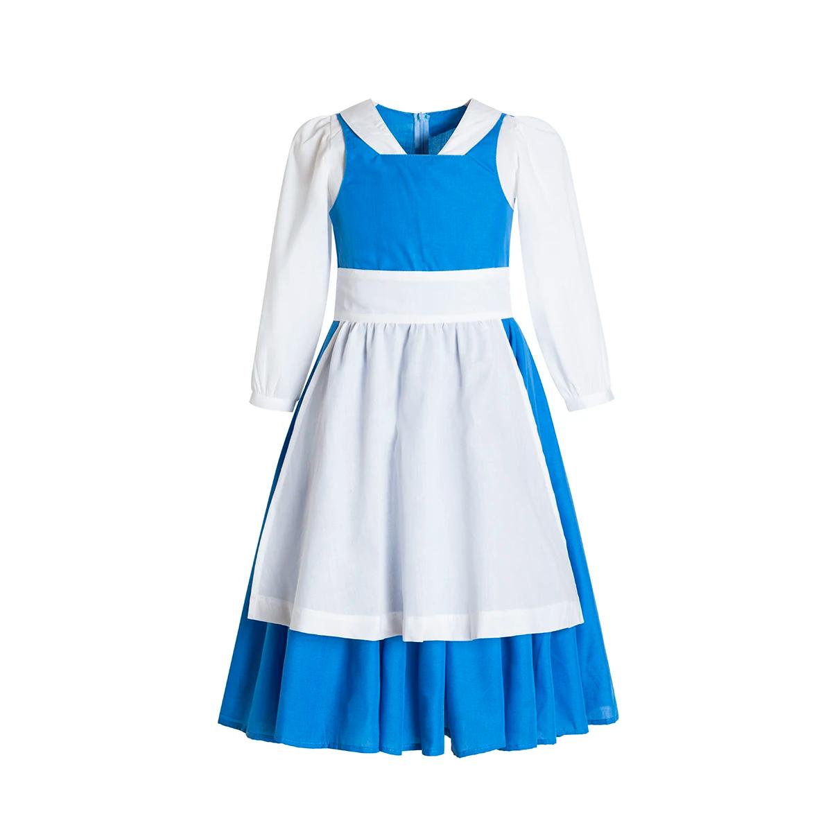 BELLE-Costume de Village Provincial Bleu, Robe de Princesse Deluxe D, la Bête, Poivre, GelBirthday,