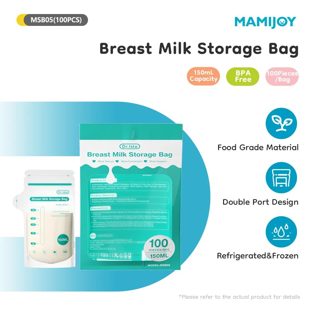 Sacs de stockage lait maternel jetables 150ML MAMIJOY 100 pièces sans BPA pour congélation sécurisée