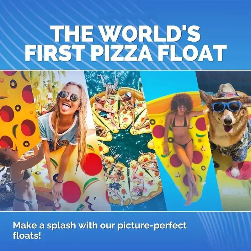 Matelas gonflable flottant de piscine de Pizza géante chaude anneau de natation cercle île eau fraîc