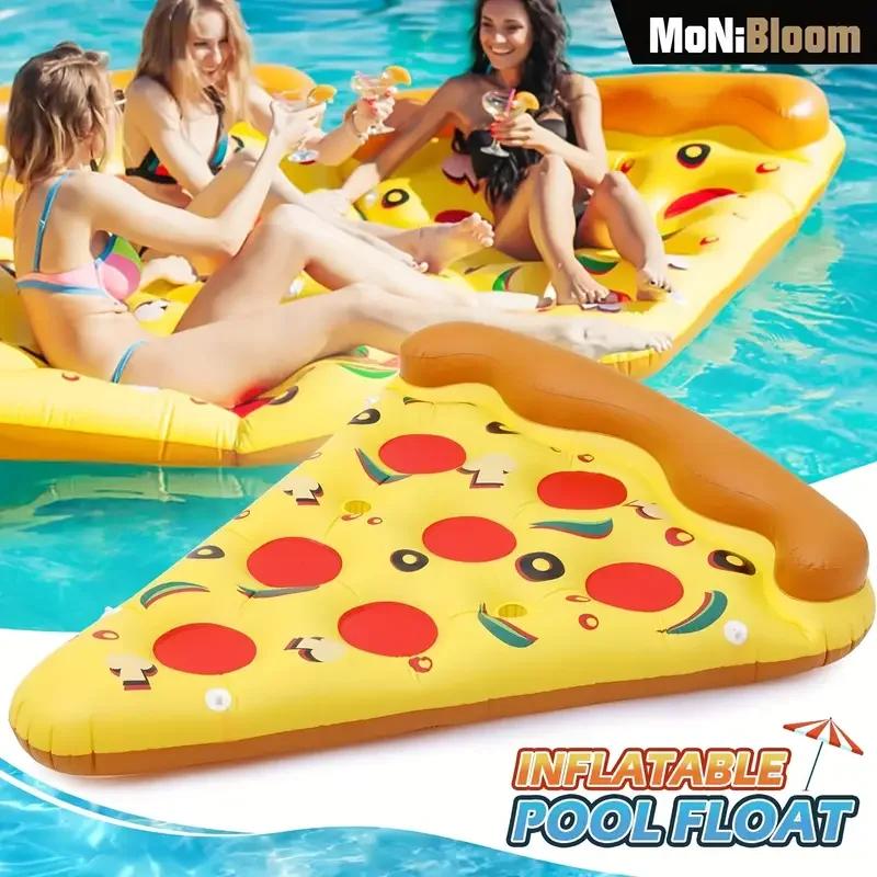 Matelas gonflable flottant de piscine de Pizza géante chaude anneau de natation cercle île eau fraîc
