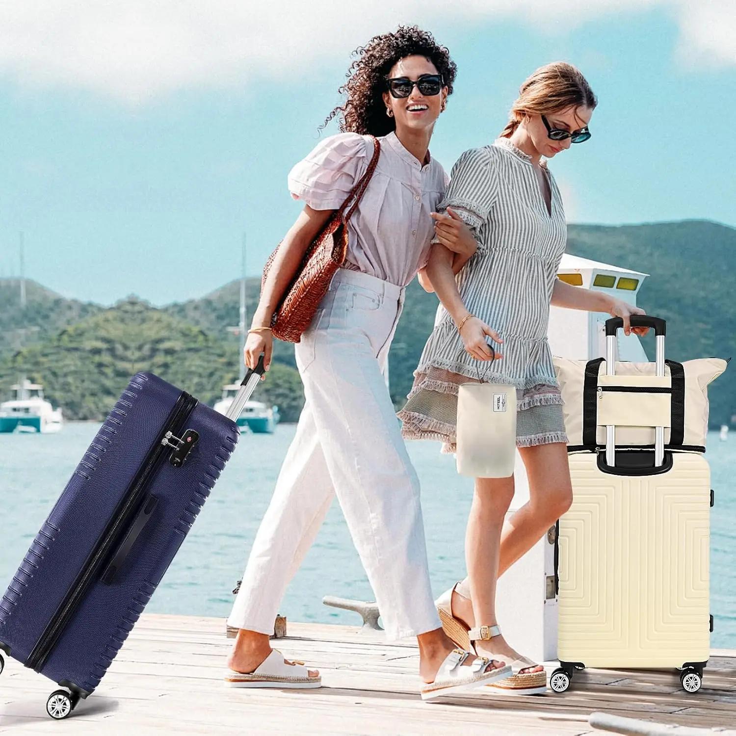 Ensemble de bagages 3 pièces, valises à coque rigide, boîte d'emballage de voyage avec roue, serrure