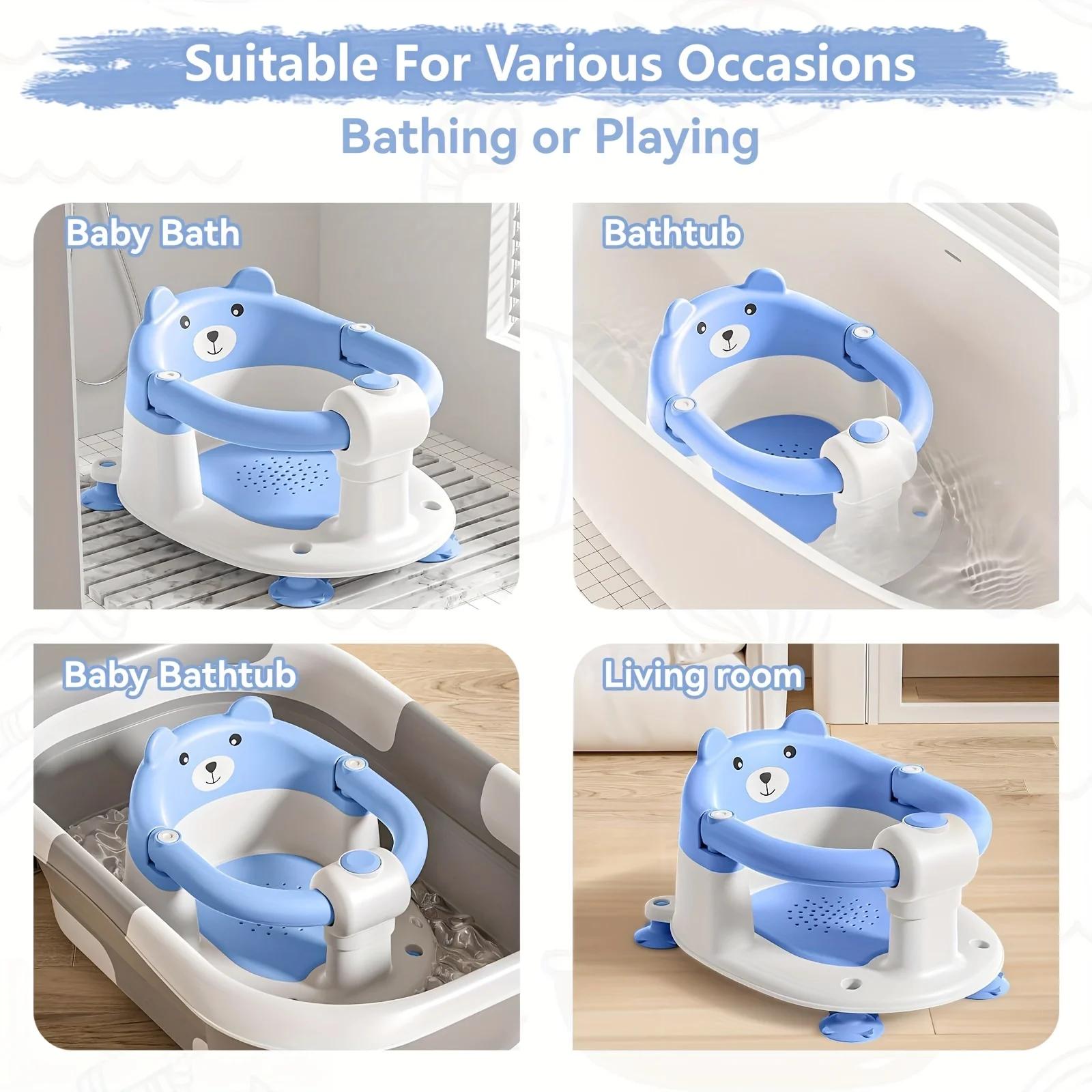 Siège de bain pour bébés de 6 mois et plus, sièges de bain pour tout-petits pour bébés assis, chaise