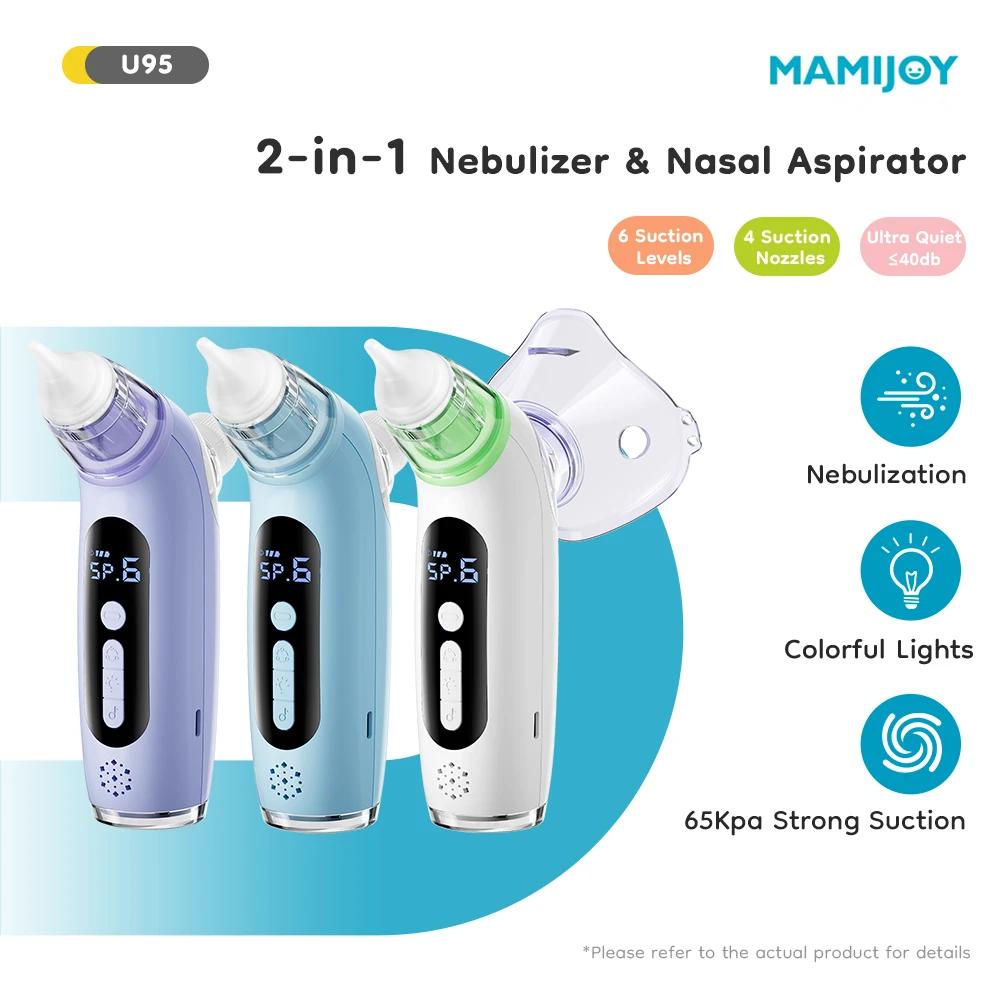 Aspirateur nasal électrique MAMIJOY 2 en 1 avec nébuliseur - 6 modes d'aspiration pour bébé et nettoyeur de nez U95