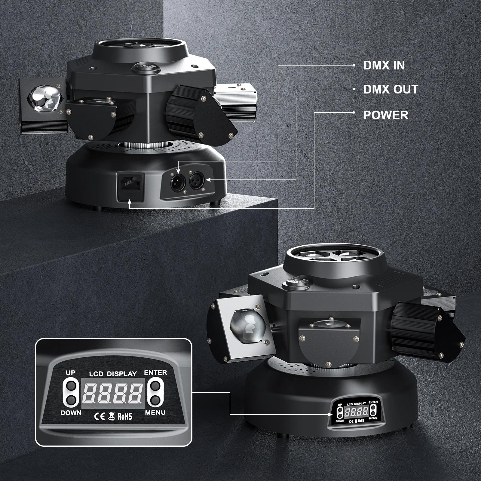 Leleght 200W RGBW 4 en 1 effet de lumière et effet étoilé contrôlé DMX512 activé par le son et maîtr