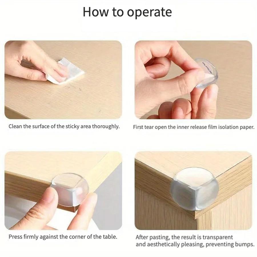 4/10/16 pièces bébé sécurité coin Silicone protecteur Table doux Transparent enfants Anti Collision