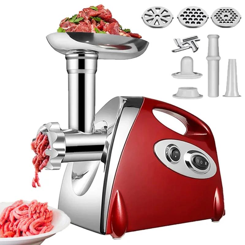 Hachoir à viande électrique multifonction en acier inoxydable, 2800W, processeur de saucisses végéta